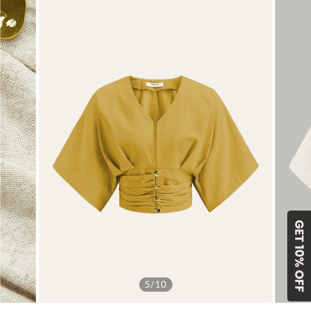 Elegant Mustard Yellow Women's Top commense